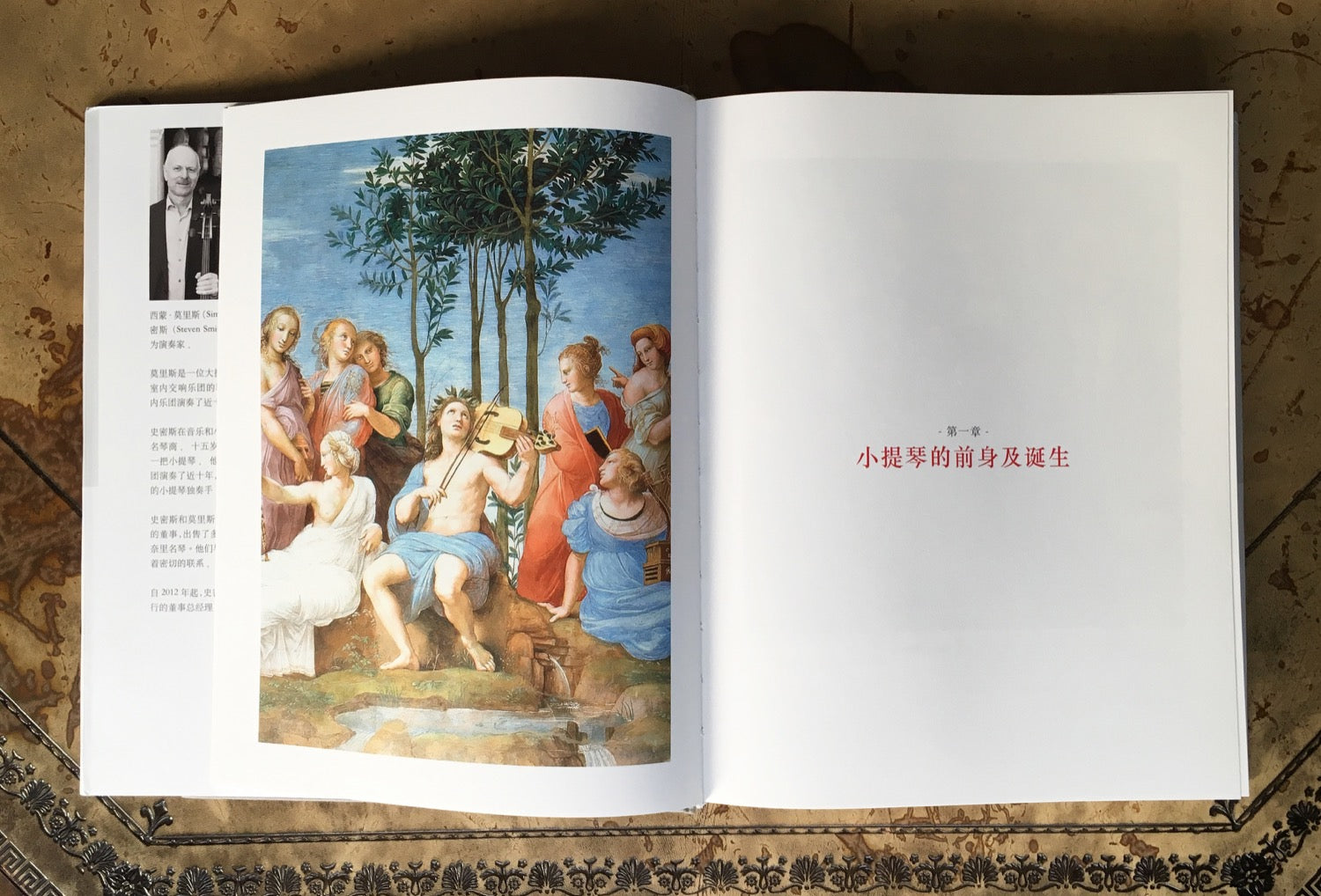 Inside page about early violin history