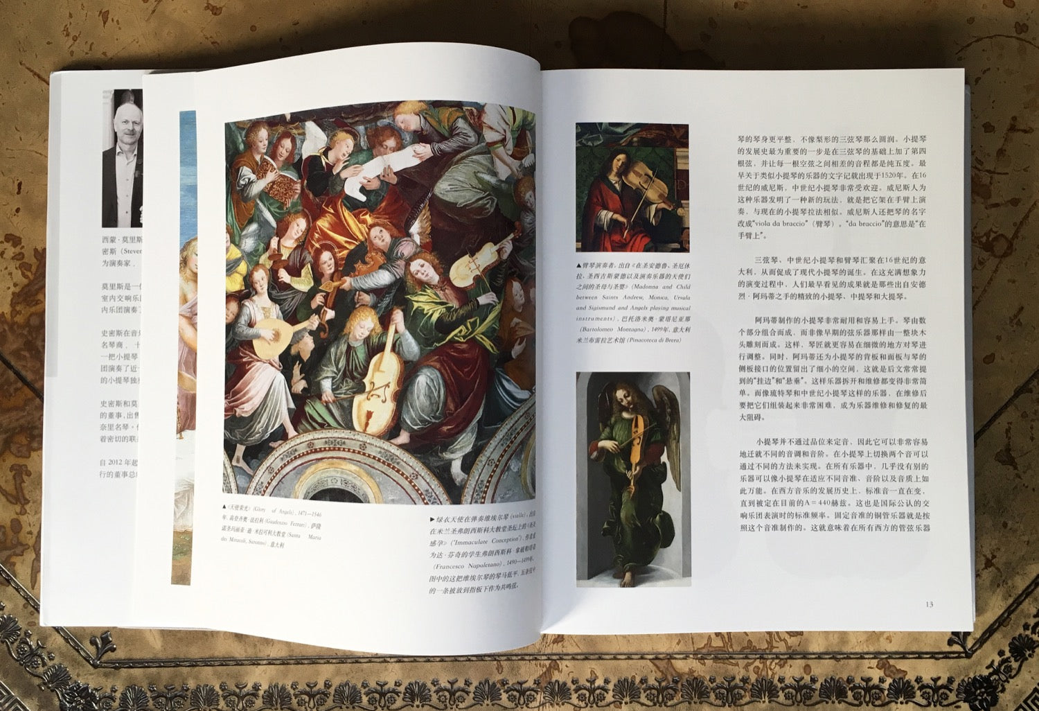 Inside page about violin history